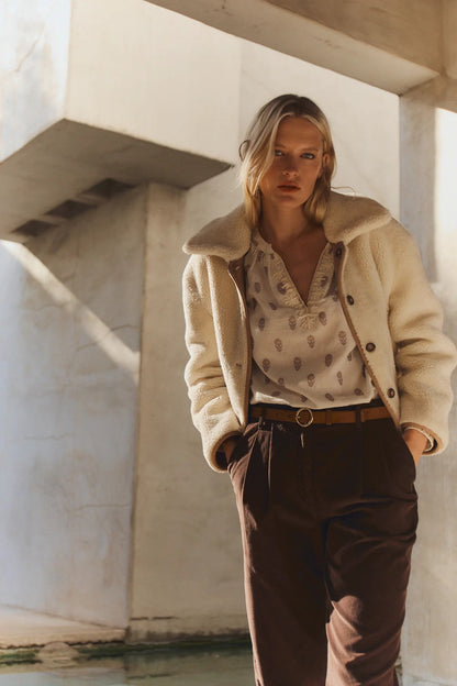 Velvet | La veste réversible Amara sherpa - Sable