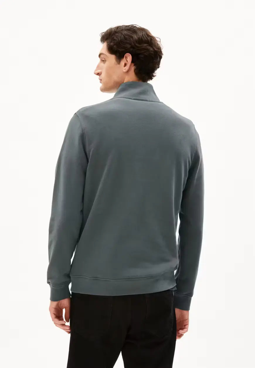 ARMEDANGELS | Sweatshirt demi-zip "WAARLO" - Space Steel