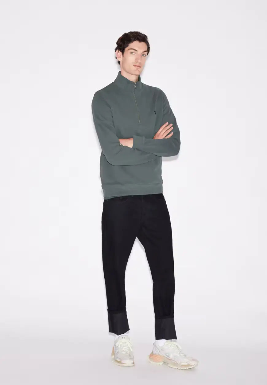 ARMEDANGELS | Sweatshirt demi-zip "WAARLO" - Space Steel