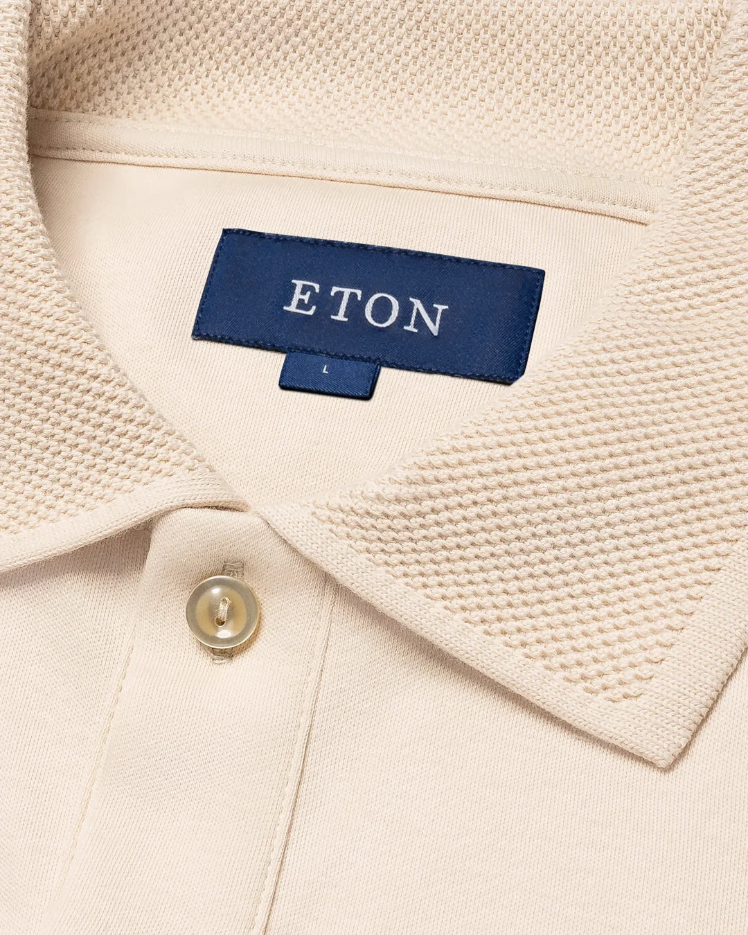 ETON | Polo en interlock - Blanc cassé