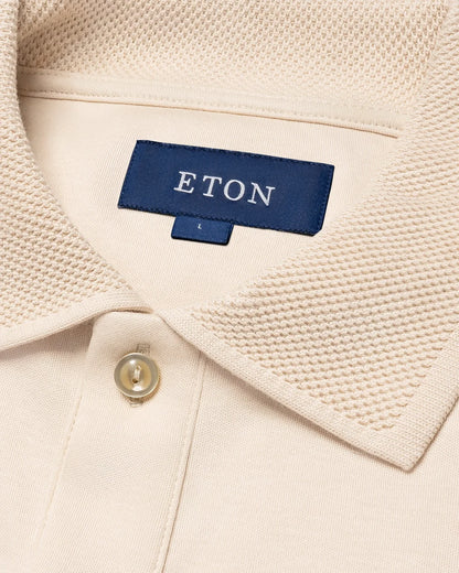 ETON | Polo en interlock - Blanc cassé