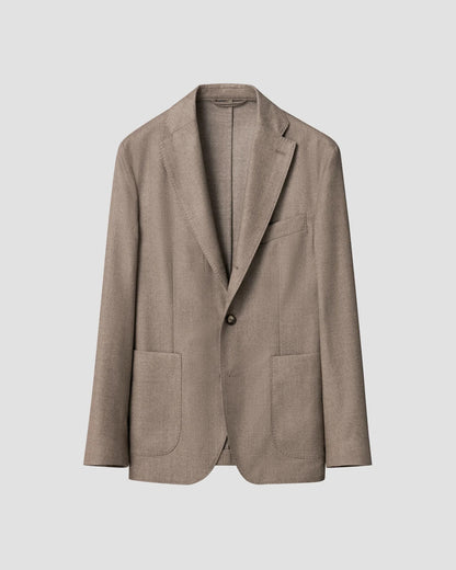 ETON | Veste déstructurée en flanelle douce - Taupe