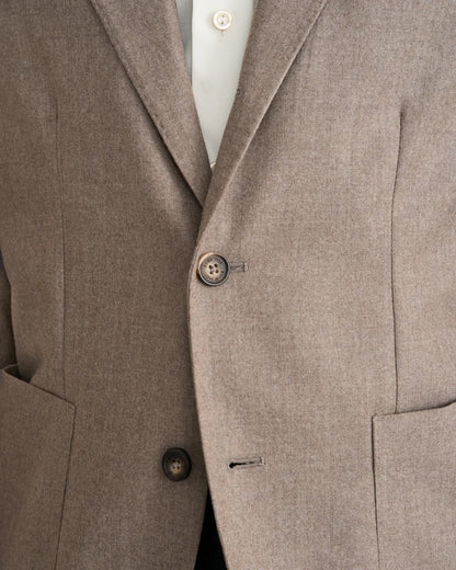 ETON | Veste déstructurée en flanelle douce - Taupe