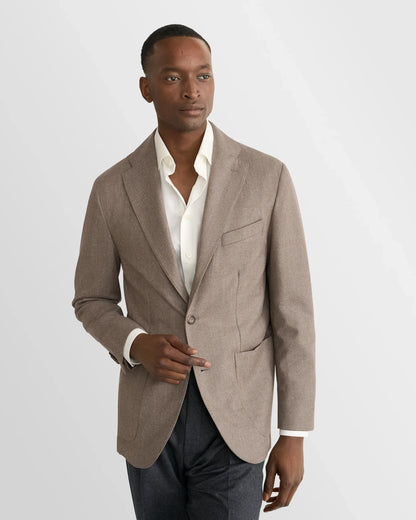 ETON | Veste déstructurée en flanelle douce - Taupe