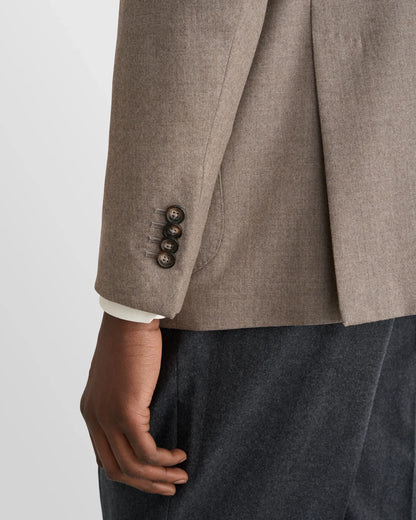 ETON | Veste déstructurée en flanelle douce - Taupe
