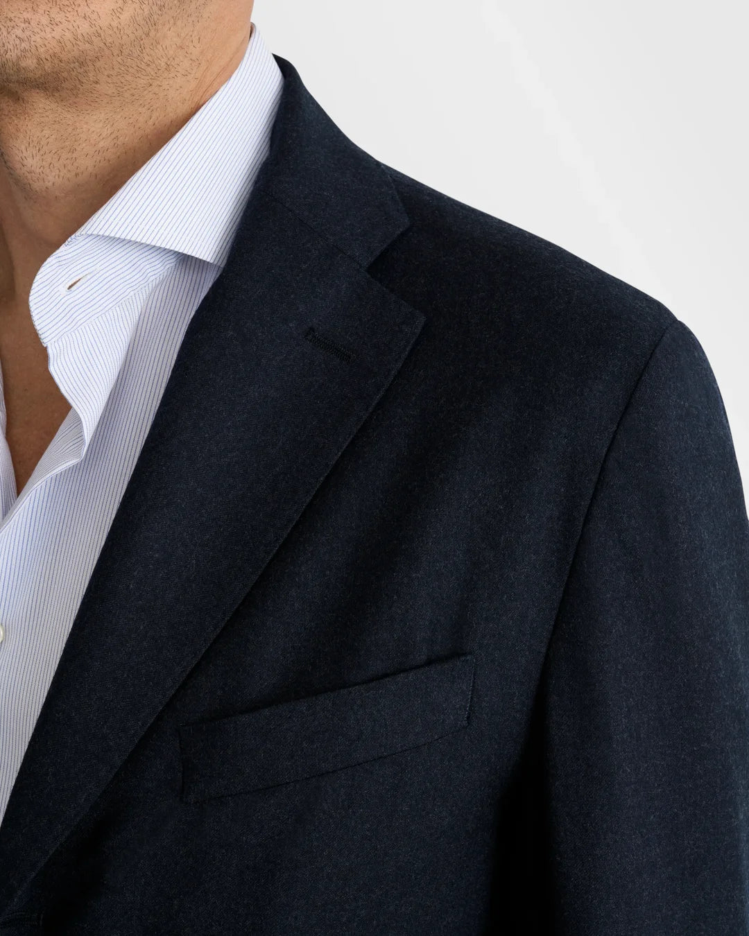 ETON | Veste déstructurée en flanelle douce - Bleu marin