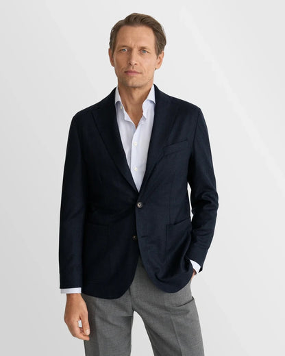 ETON | Veste déstructurée en flanelle douce - Bleu marin
