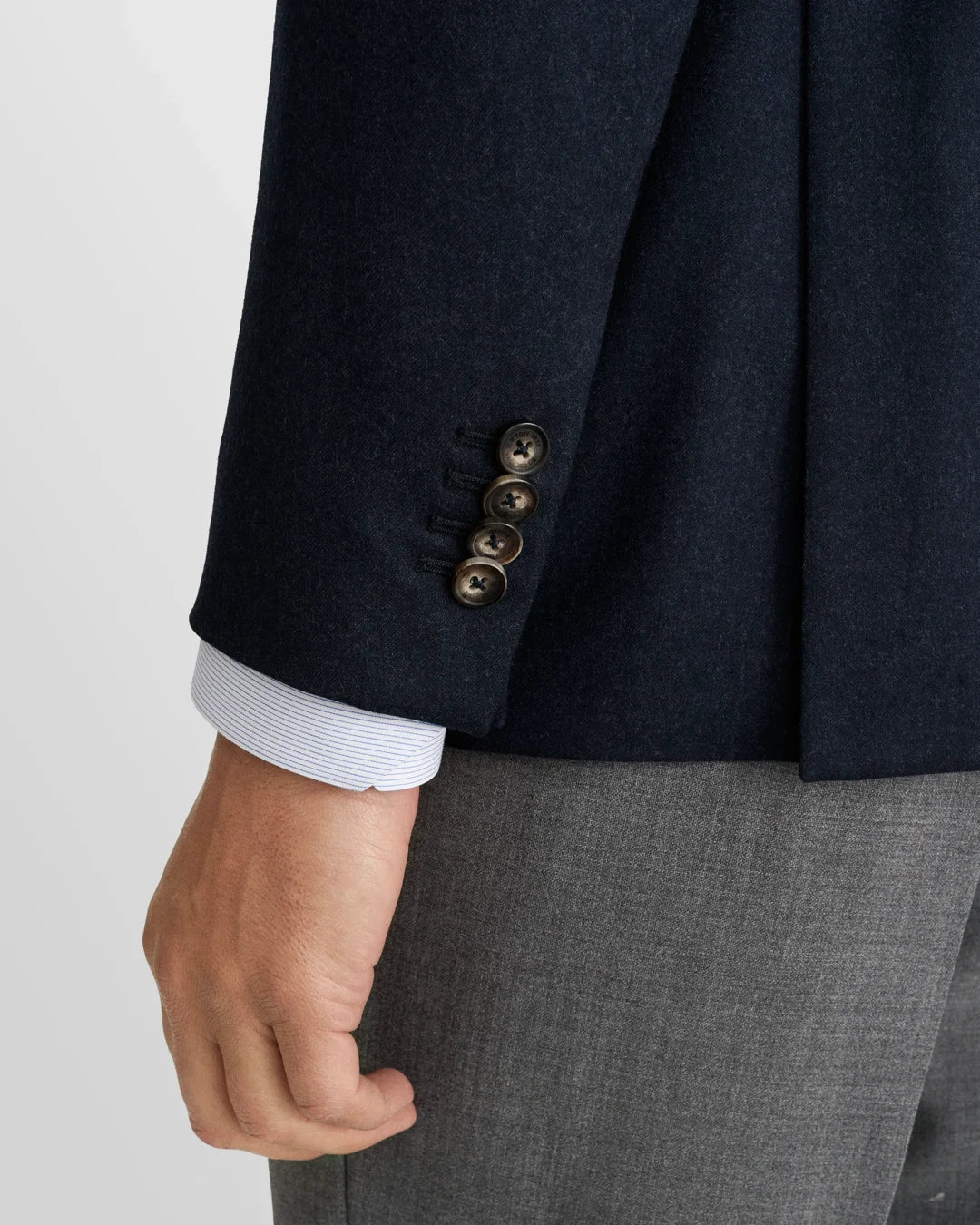 ETON | Veste déstructurée en flanelle douce - Bleu marin