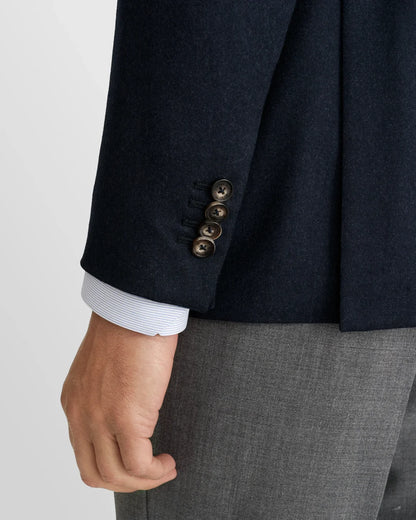 ETON | Veste déstructurée en flanelle douce - Bleu marin
