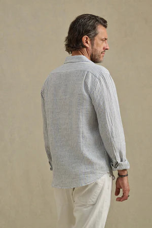 Velvet | chemise en lin "Caruso" - Bleu