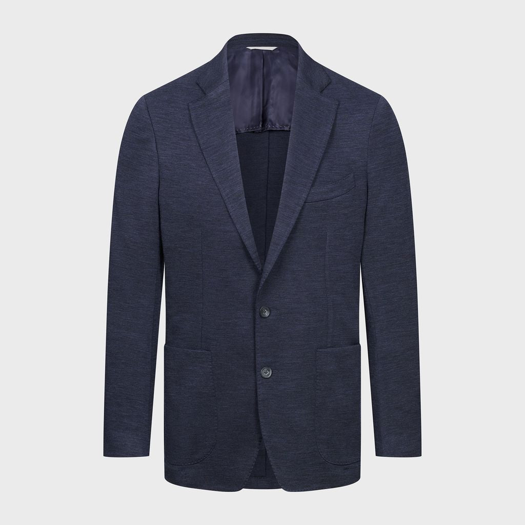 EMANUEL BERG | Veste souple en jersey de luxe laine-cachemire - Bleu