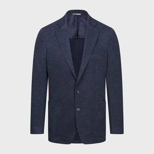 EMANUEL BERG | Veste souple en jersey de luxe laine-cachemire - Bleu