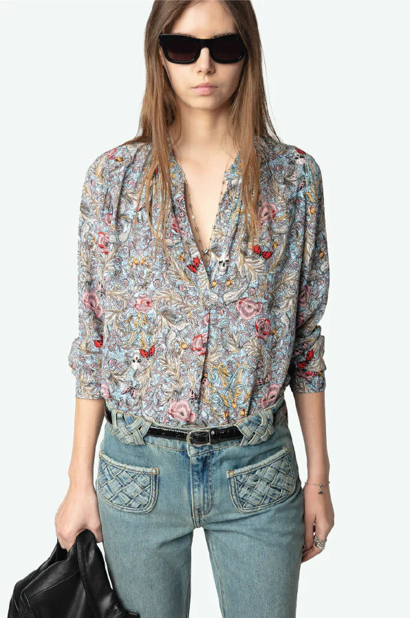 Zadig & Voltaire | Blouse ''Tink Soft British Flowers''  - Brume