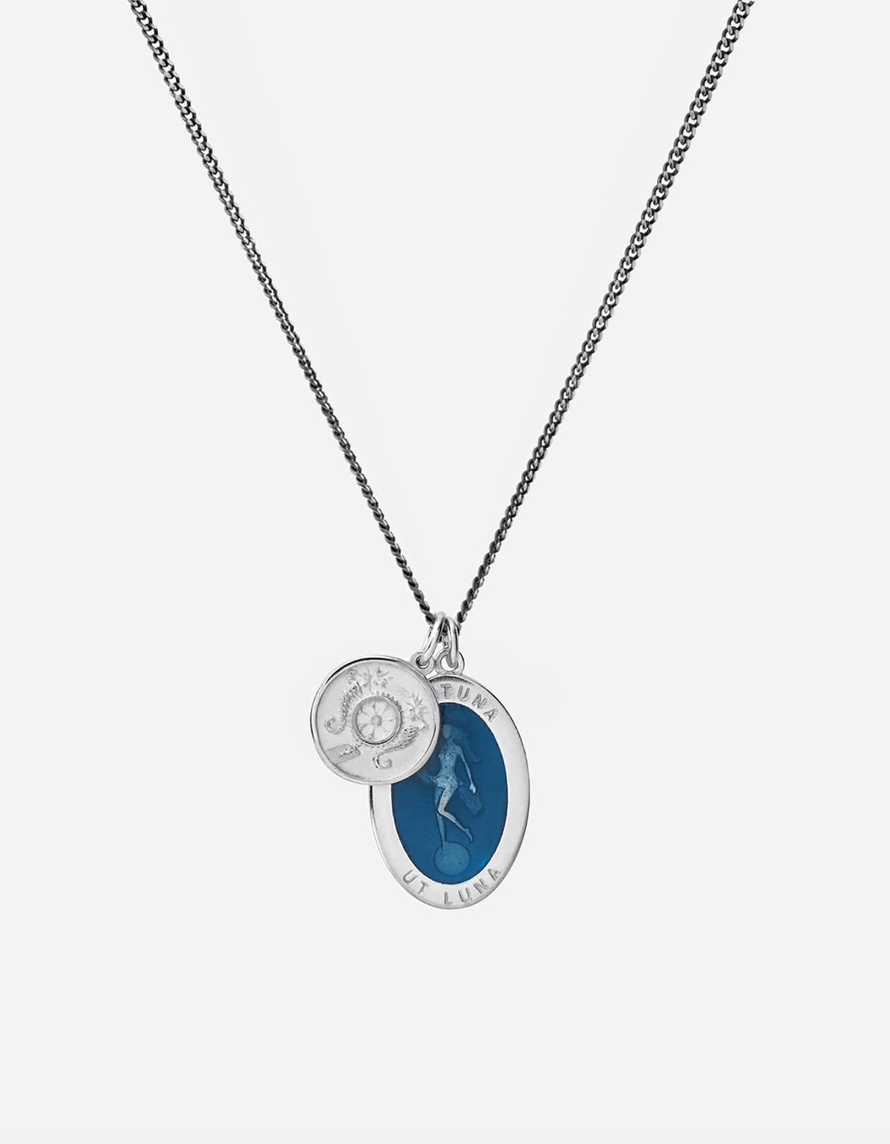 Miansai - Fortuna Necklace, Sterling Silver/Blue Enamel