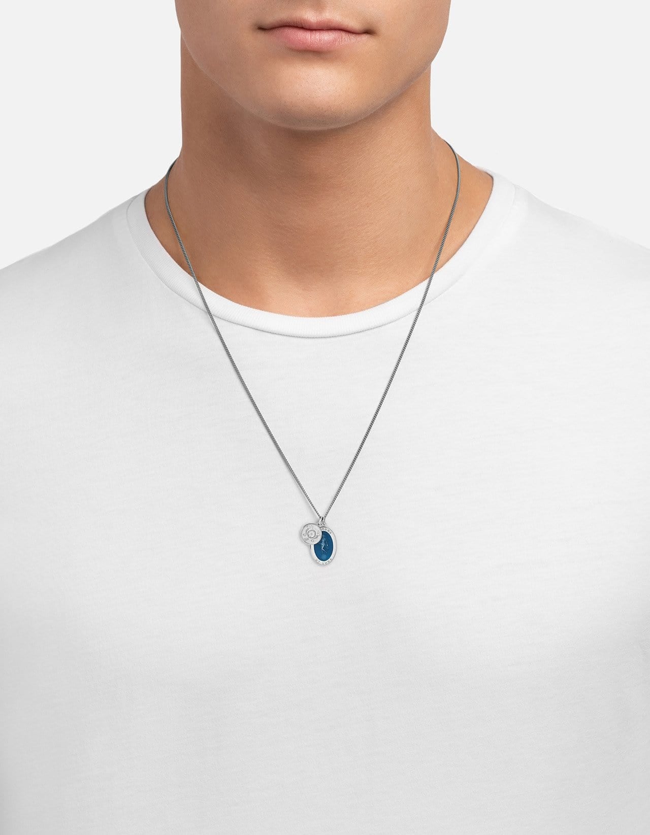 Miansai - Fortuna Necklace, Sterling Silver/Blue Enamel