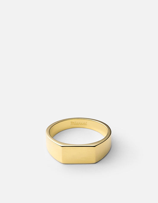 Miansai - Geo Signet ring, gold vermeil