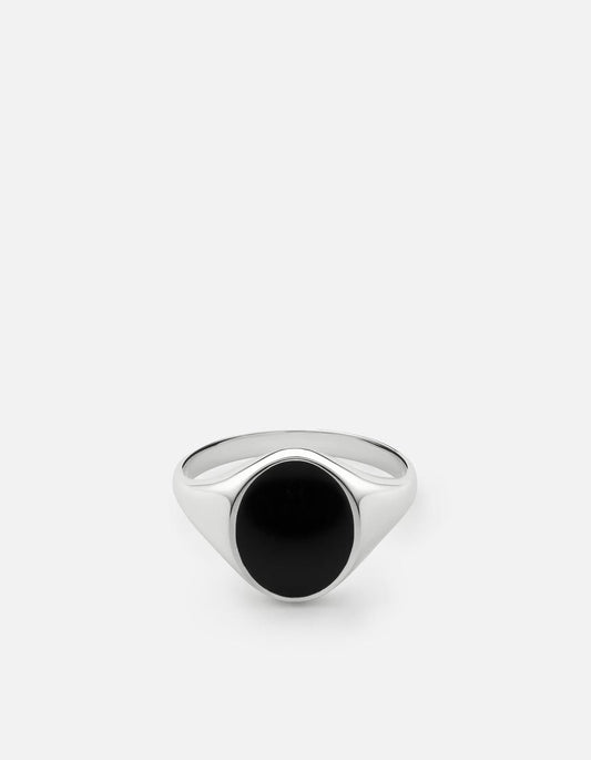 Miansai - Heritage Ring, Sterling Silver/Black Enamel