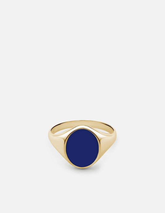 Miansai - Heritage Ring, gold vermeil/ Blue enamel