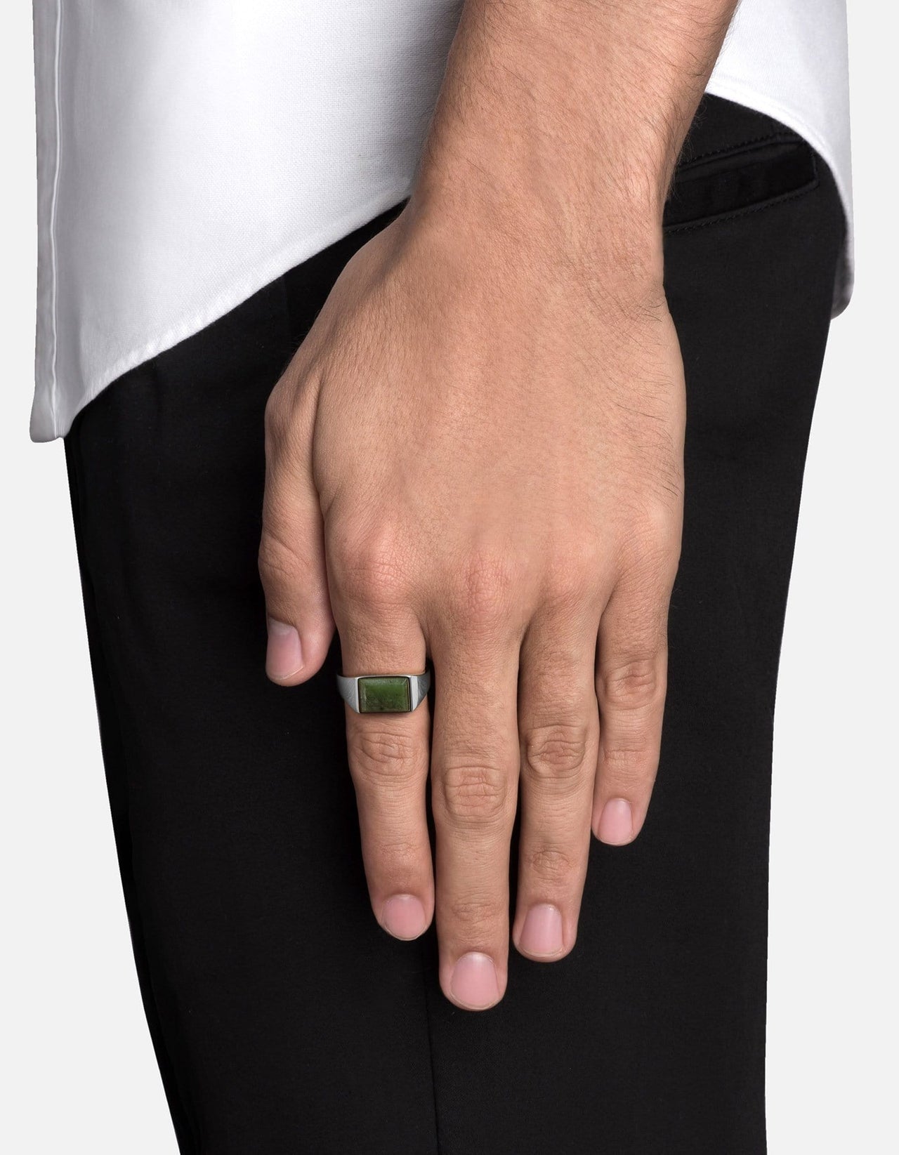 Miansai - Bague Lennox en jaspe, argent sterling