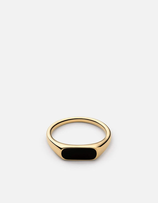 Miansai - Pax ring, vermeil/black enamel