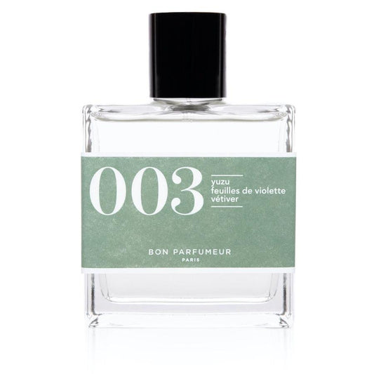 Bon Parfumeur |  003 Yuzu, Feuilles de violette et Vétiver 30ml