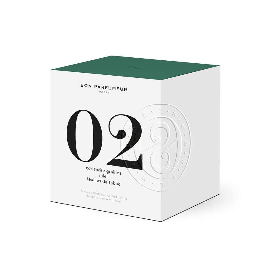 Bon Parfumeur - Bougie 02 : graine de coriandre, miel, feuilles de tabac