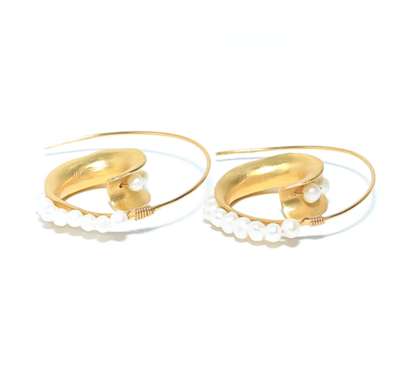 RM Kandy - 'Kamelia Hoops' Earrings - 21K Gold Plated