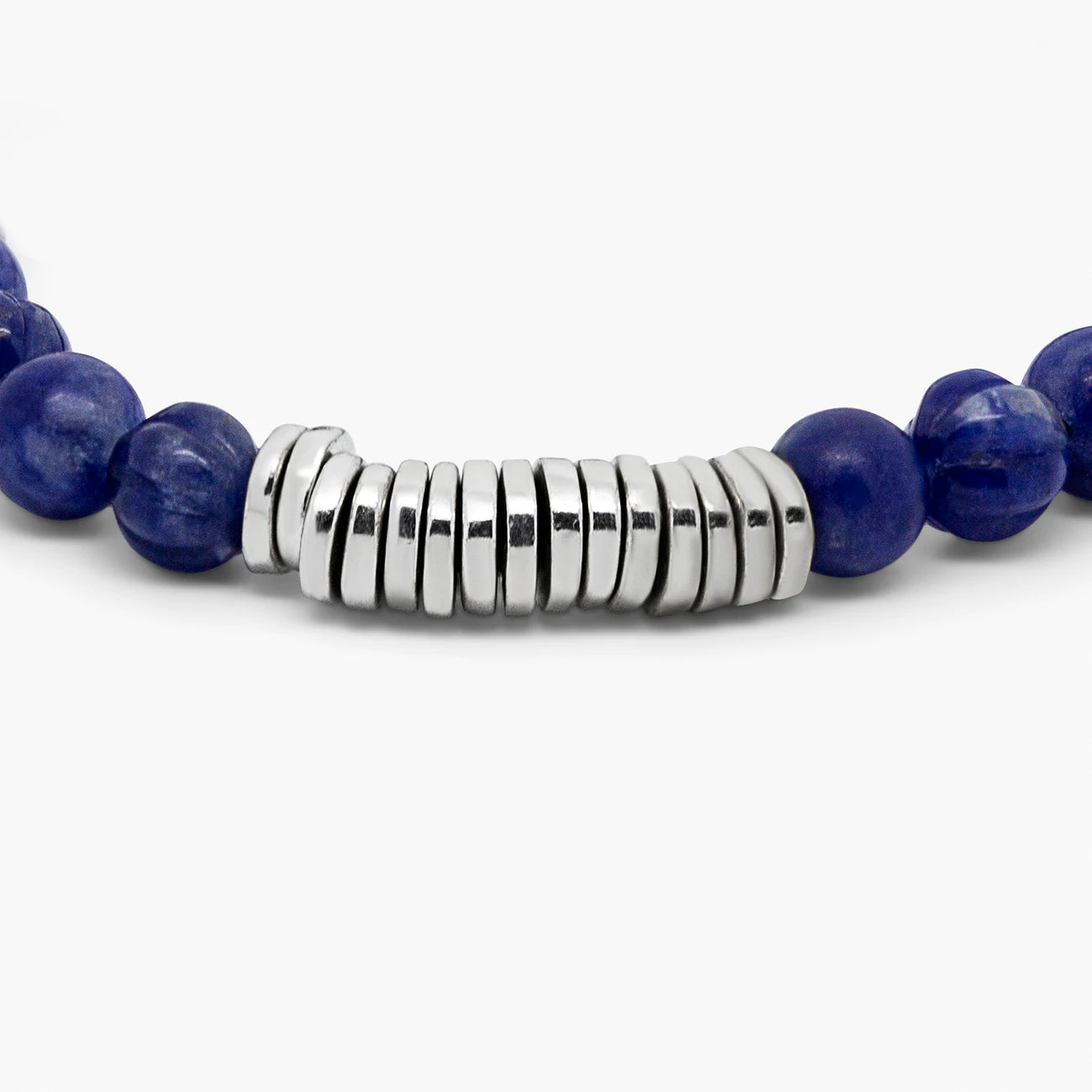 Classic disc bracelet with sodalite and sterling silver