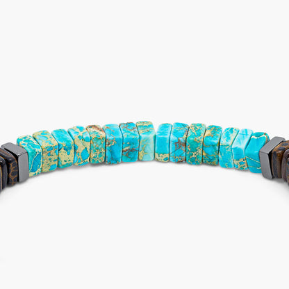 Tateossian | Bracelet Legno en jaspe impression, palmier et bois d'ébène avec argent sterling plaqué or rose