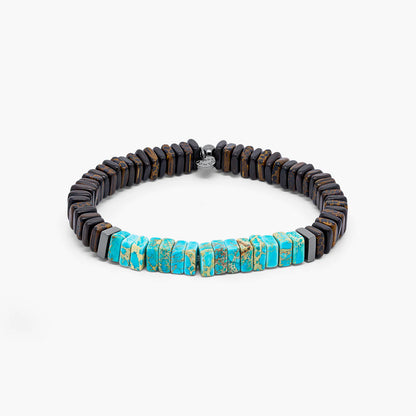 Tateossian | Bracelet Legno en jaspe impression, palmier et bois d'ébène avec argent sterling plaqué or rose