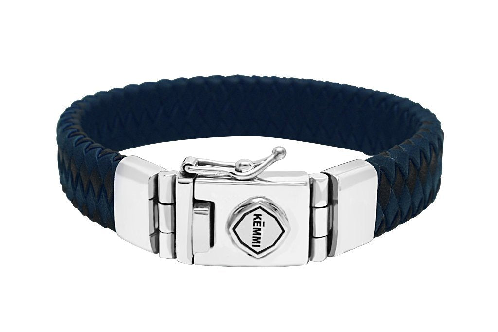 Kemmi - ''Chase'' flat bracelet in blue leather
