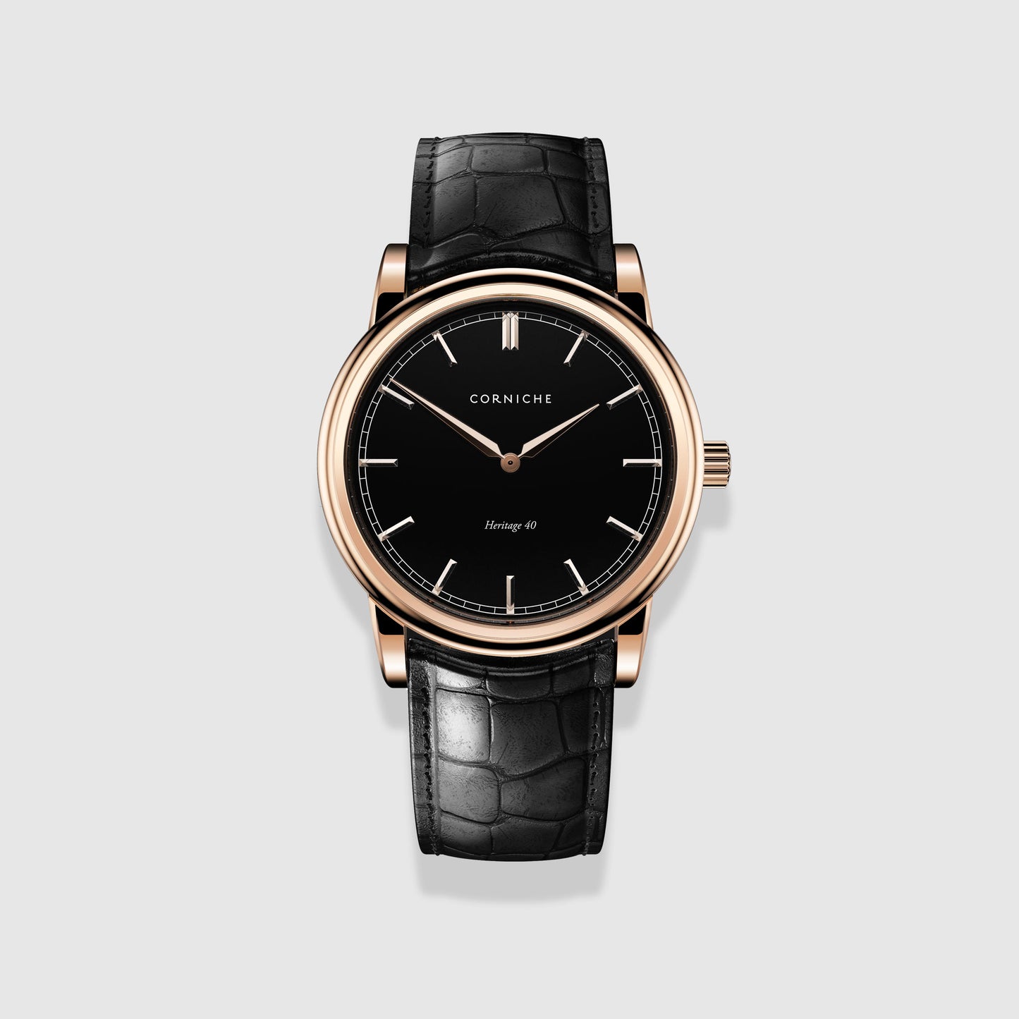Corniche Heritage 40 Rose Gold Men's Watch with Black Dial