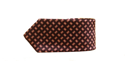 Dion Bi-color Squares Tie in Red