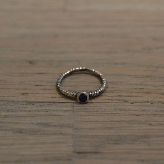 Bloodstone -  Bague de pierre de naissance pour femme en bleu