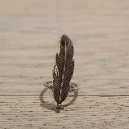Bloodstone Jewels - Bague plume pour femme