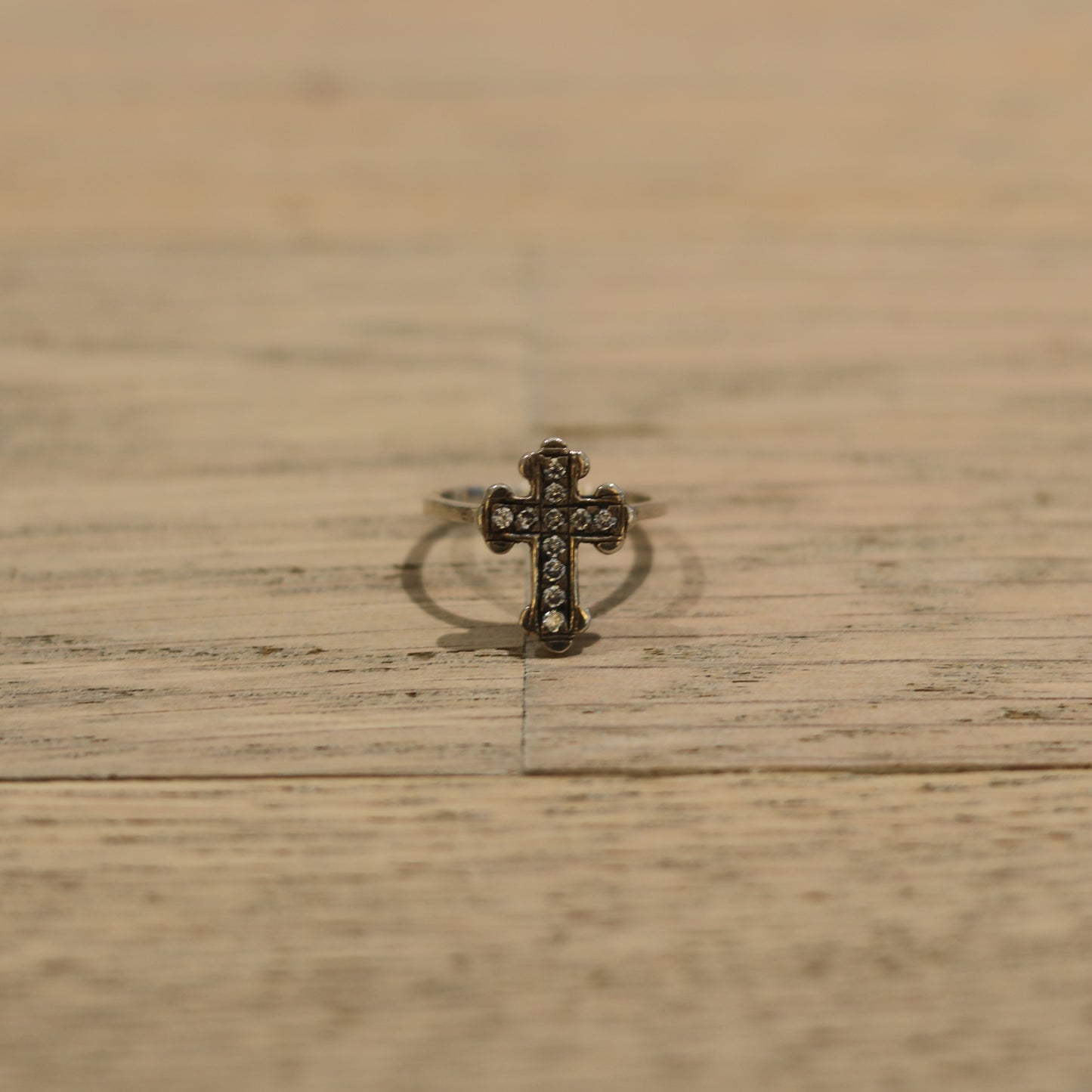 Bloodstone - Small Cross Ring