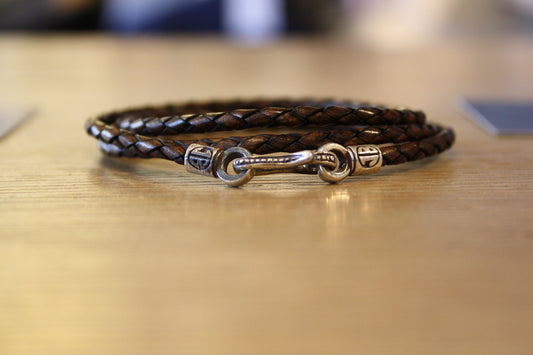 Blood Stone Jewels triple bracelet in brown