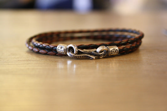 Blood Stone Jewels Two Tone Triple Bracelet in Brown/Black