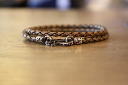 Blood Stone Jewels Triple Bracelet in Washed Beige