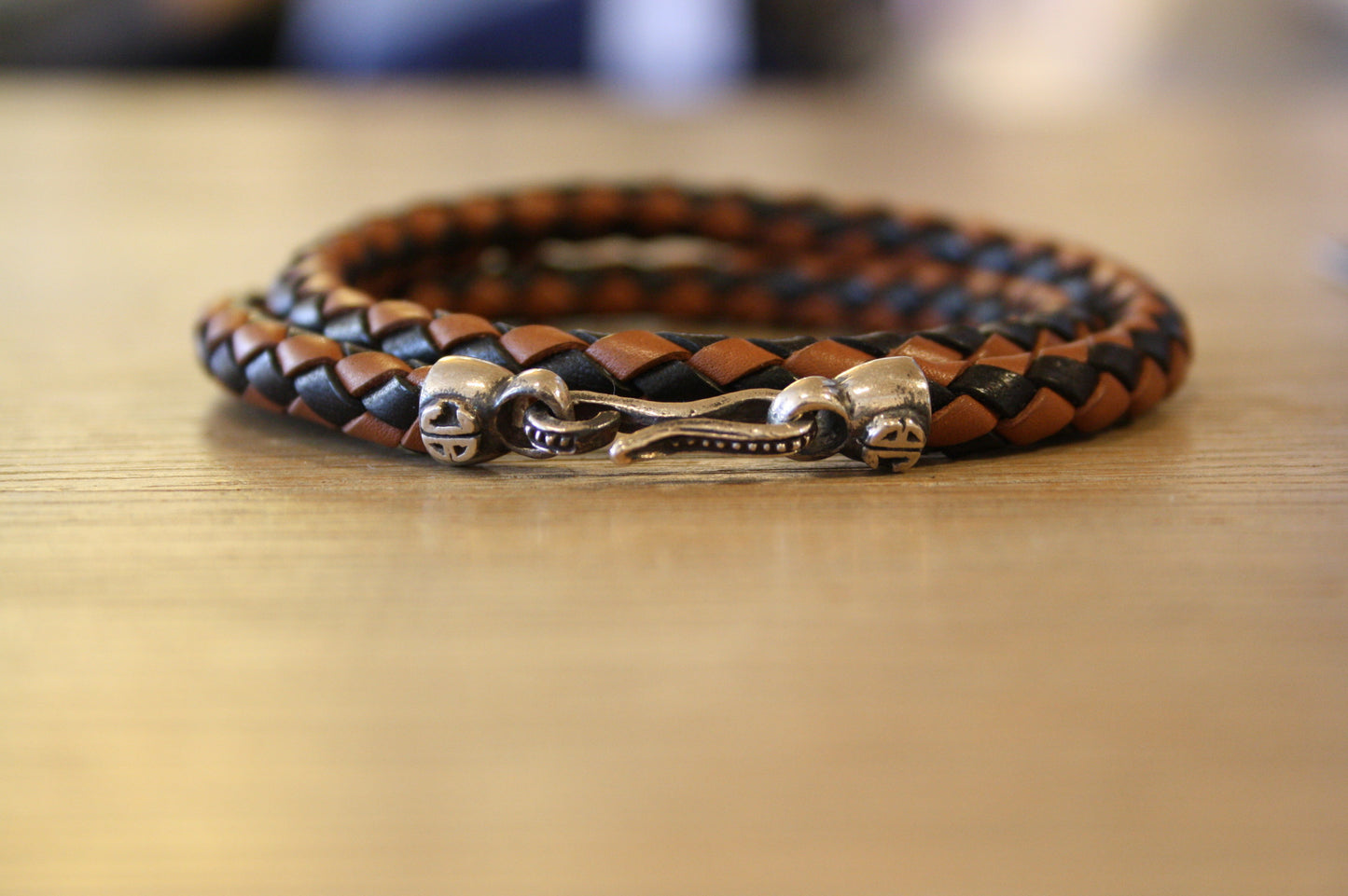 Blood Stone Jewels Two Tone Double Bracelet in Brown/Black