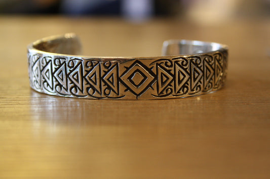 Blood Stone Jewels Large 925 Silver Bangle