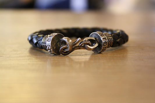 Blood Stone Jewels Large Simple Leather Bracelet