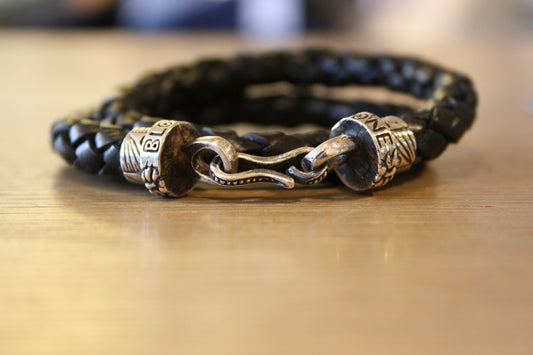 Blood Stone Jewels Large Double Leather Bracelet