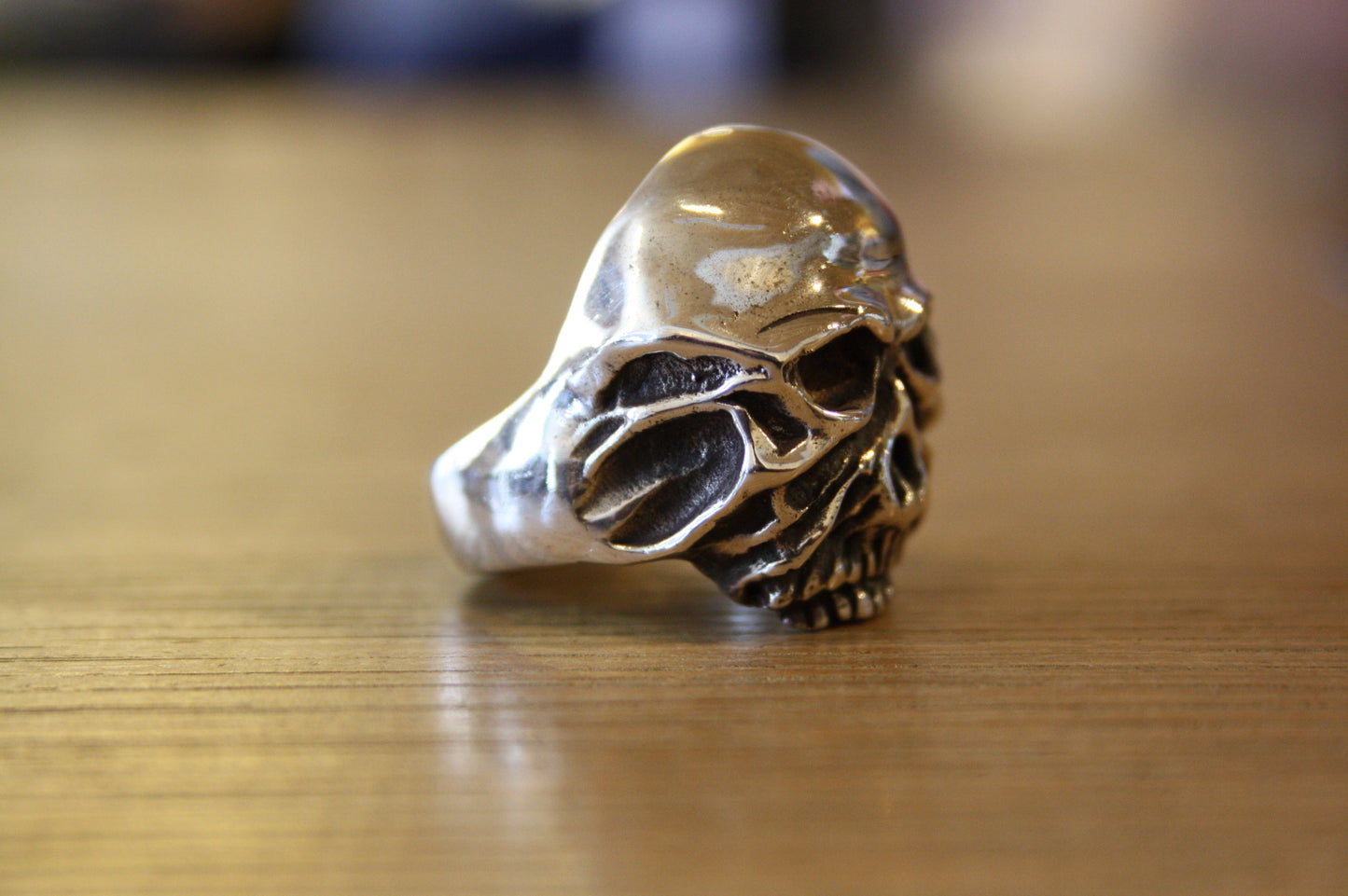 Blood Stone Jewels 925 Silver Skull Ring