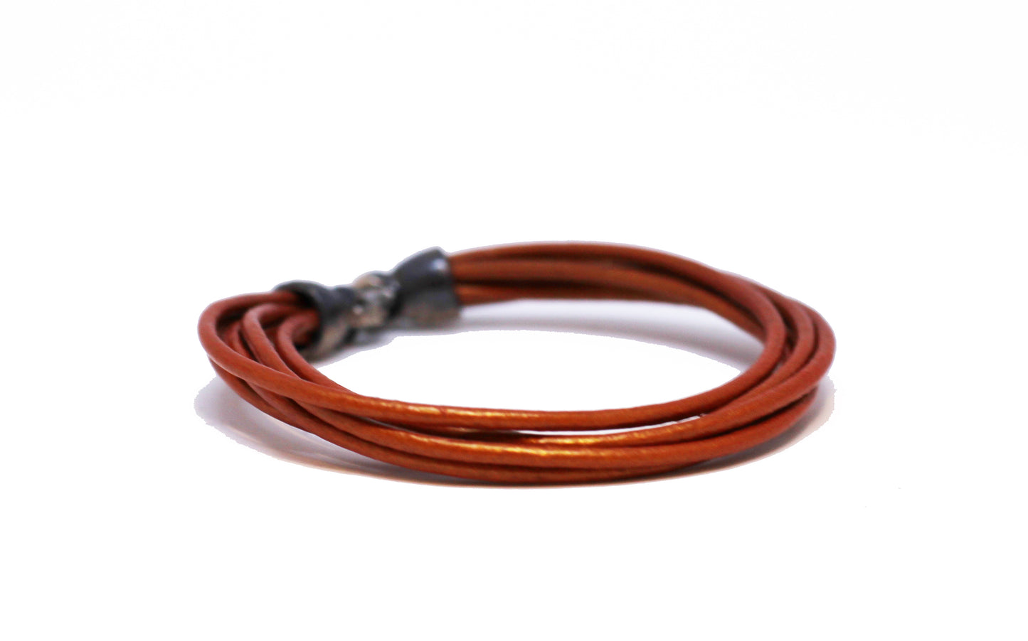Bloodstone Jewels- Women's leather bracelet with 925 silver charm