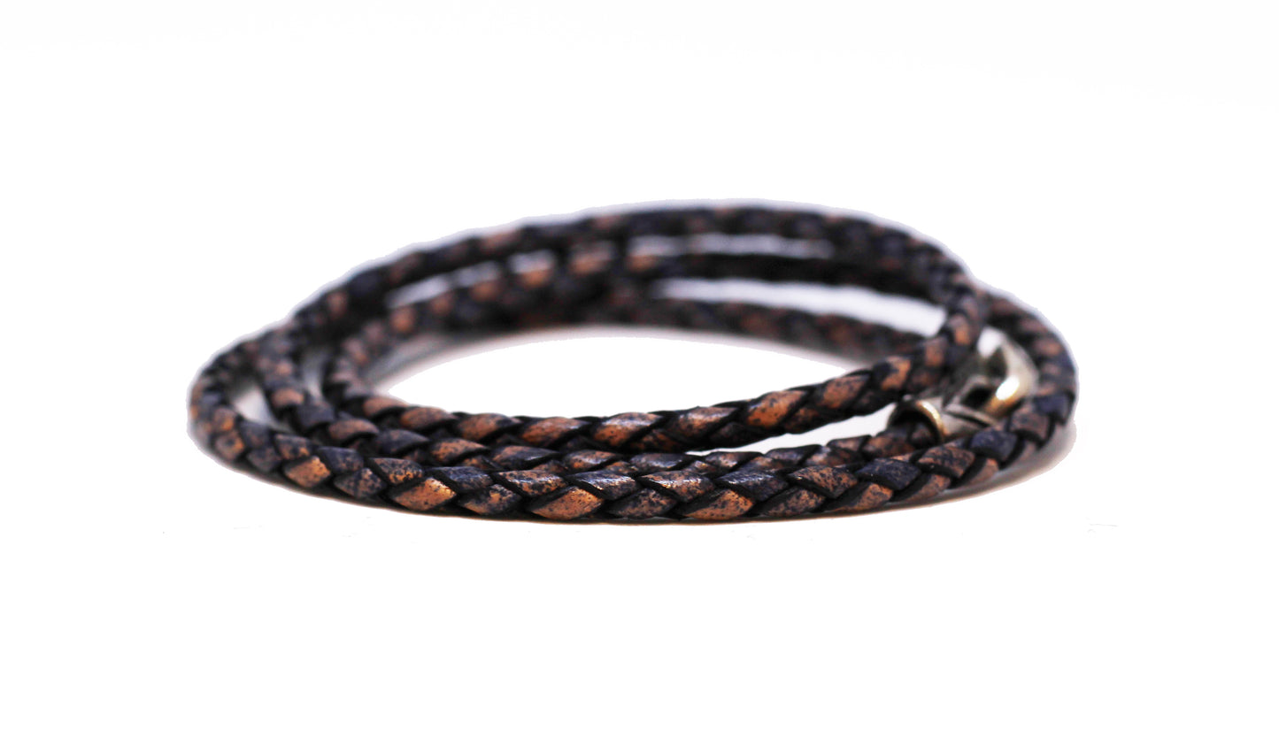 Bloodstone Jewels Women's Leather Bracelet with 925 Silver Charm