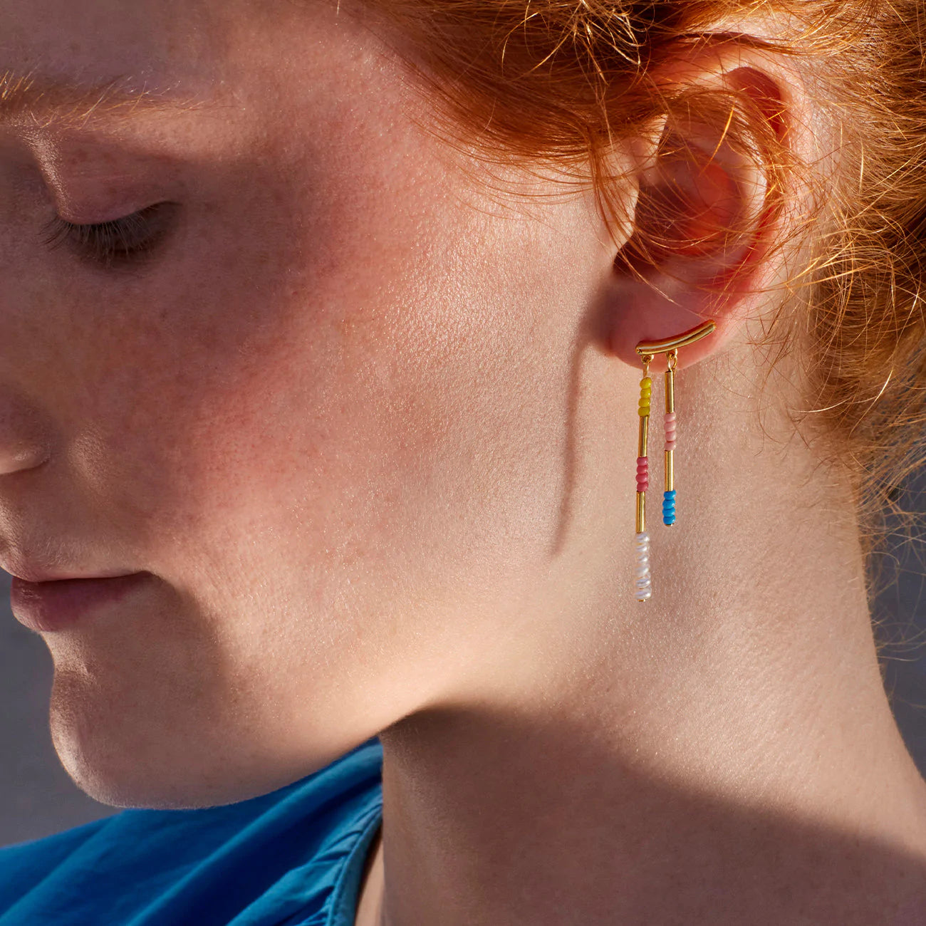 Jenny Bird - Boucle d'oreille "Summer Camp" - Or/Multicolore