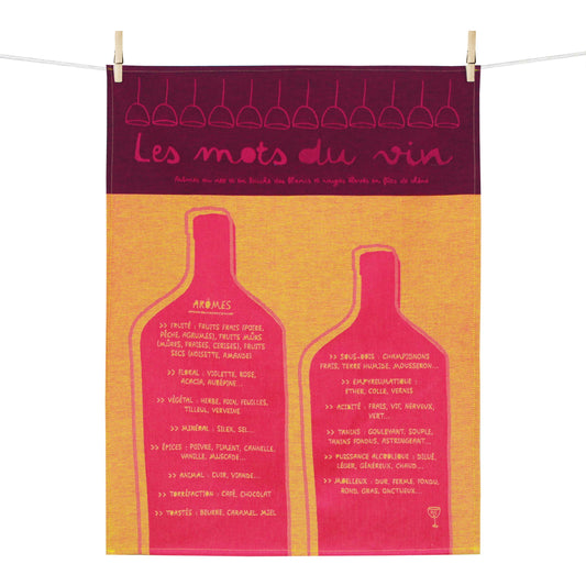 MOUTET WEAVING - TOWEL "WINE WORDS"