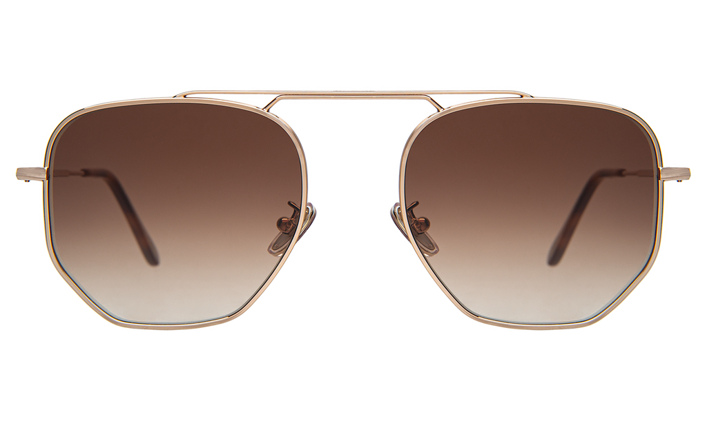 ILLESTEVA - "PATMOS" SUNGLASSES ROSE GOLD/ BROWN