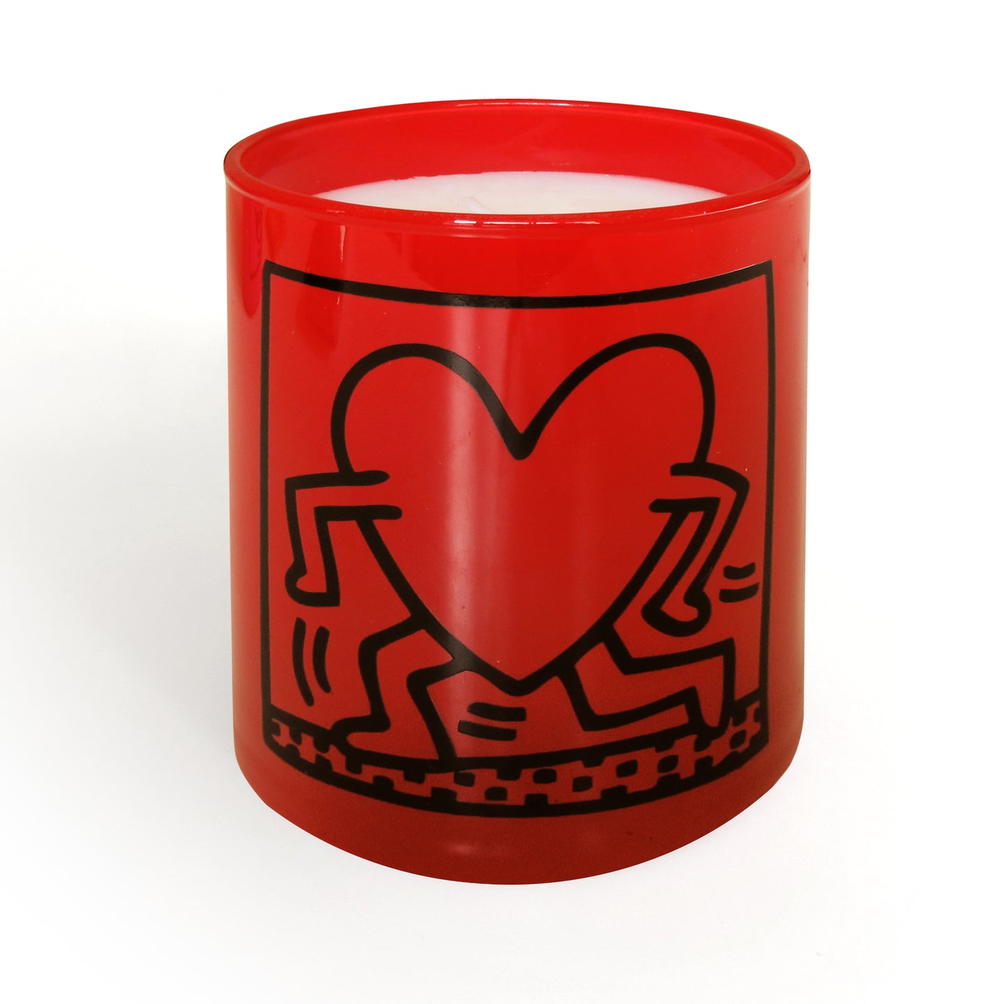 Keith Haring Candle, Red Running Heart 